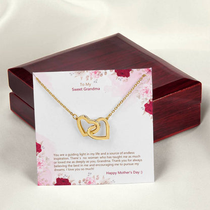 Mothers Day Gift For Grandmom Or Grandma -Two Hearts Necklace! Interlocking Hearts Necklace