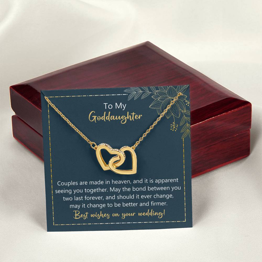 To My Goddaughter May The Bond Between You Two Last Forever Necklace Interlocking Hearts Necklace