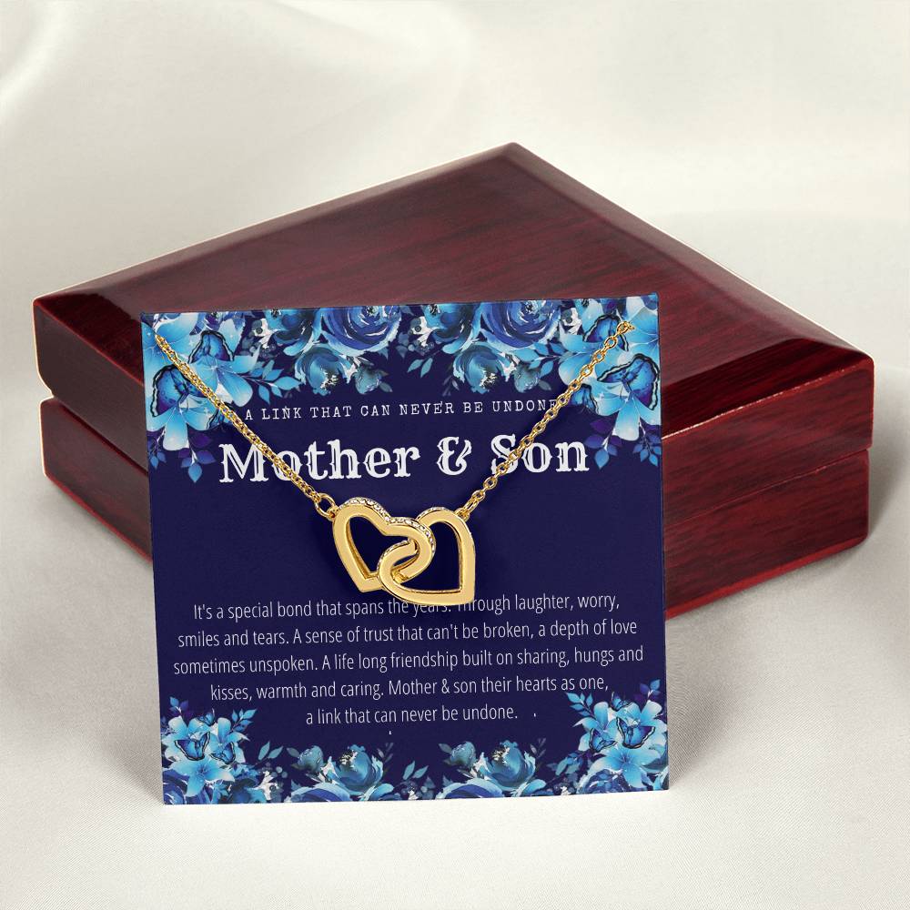 Mother & Son - Interlocking Necklace - A Link That Can Never Be Undone Interlocking Hearts Necklace