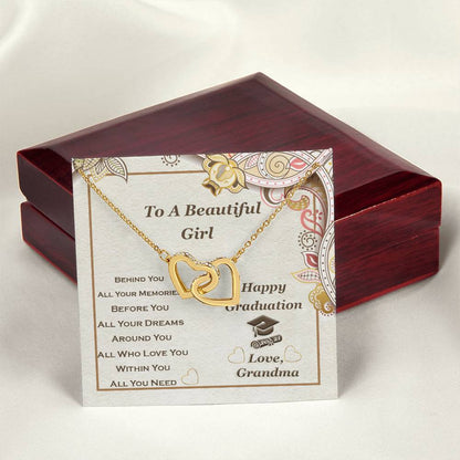 Interlocking Heart Necklace For Granddaughter Graduation Gift Interlocking Hearts Necklace