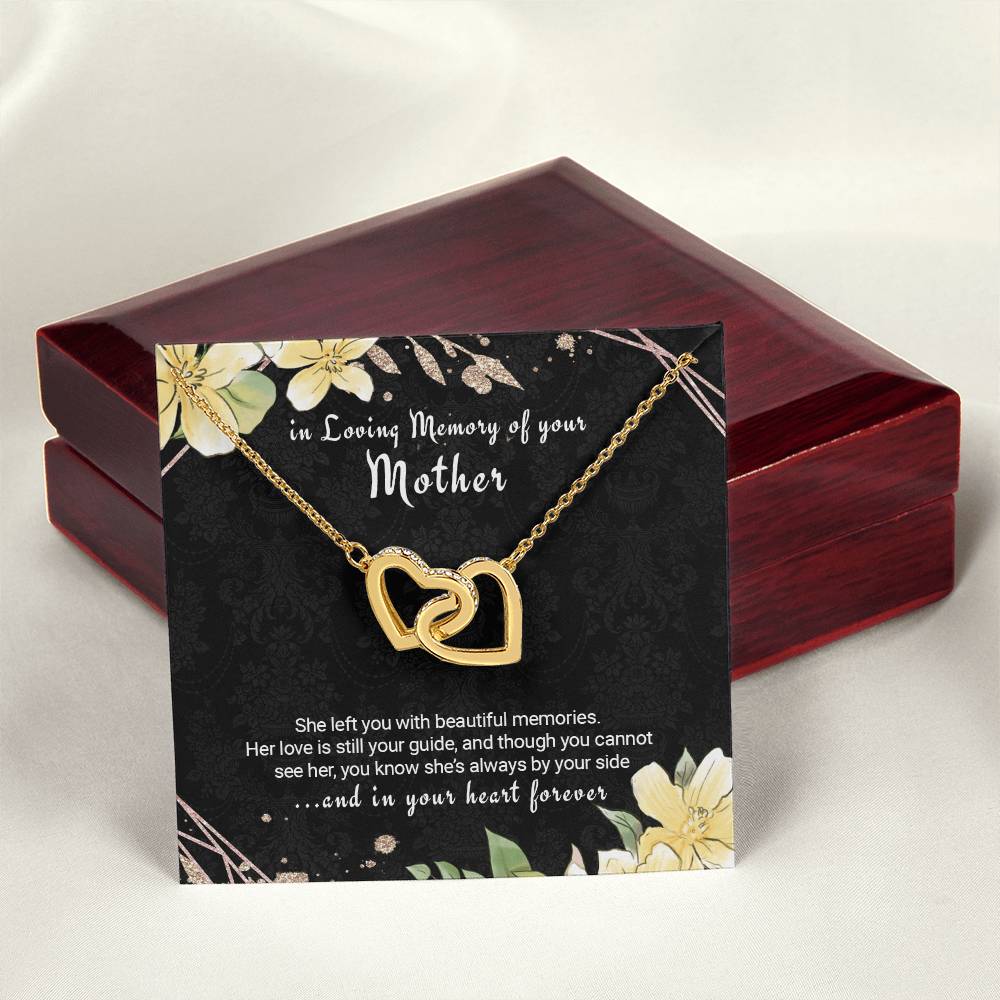 Loss Of Mother Gift Remembrance Necklace Twin Hearts Mom Bereavement Gift Interlocking Hearts Necklace