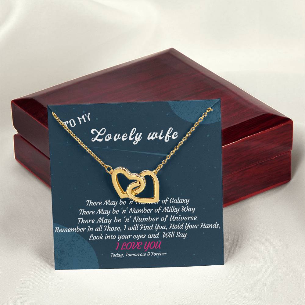 Love Of Galaxy Interlocking Hearts Necklace