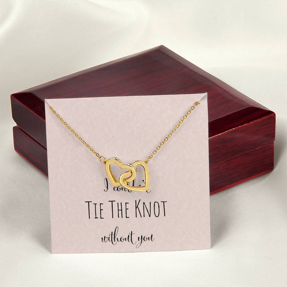 I Can'T Tie The Knot Without You - Pink Interlocking Hearts Necklace