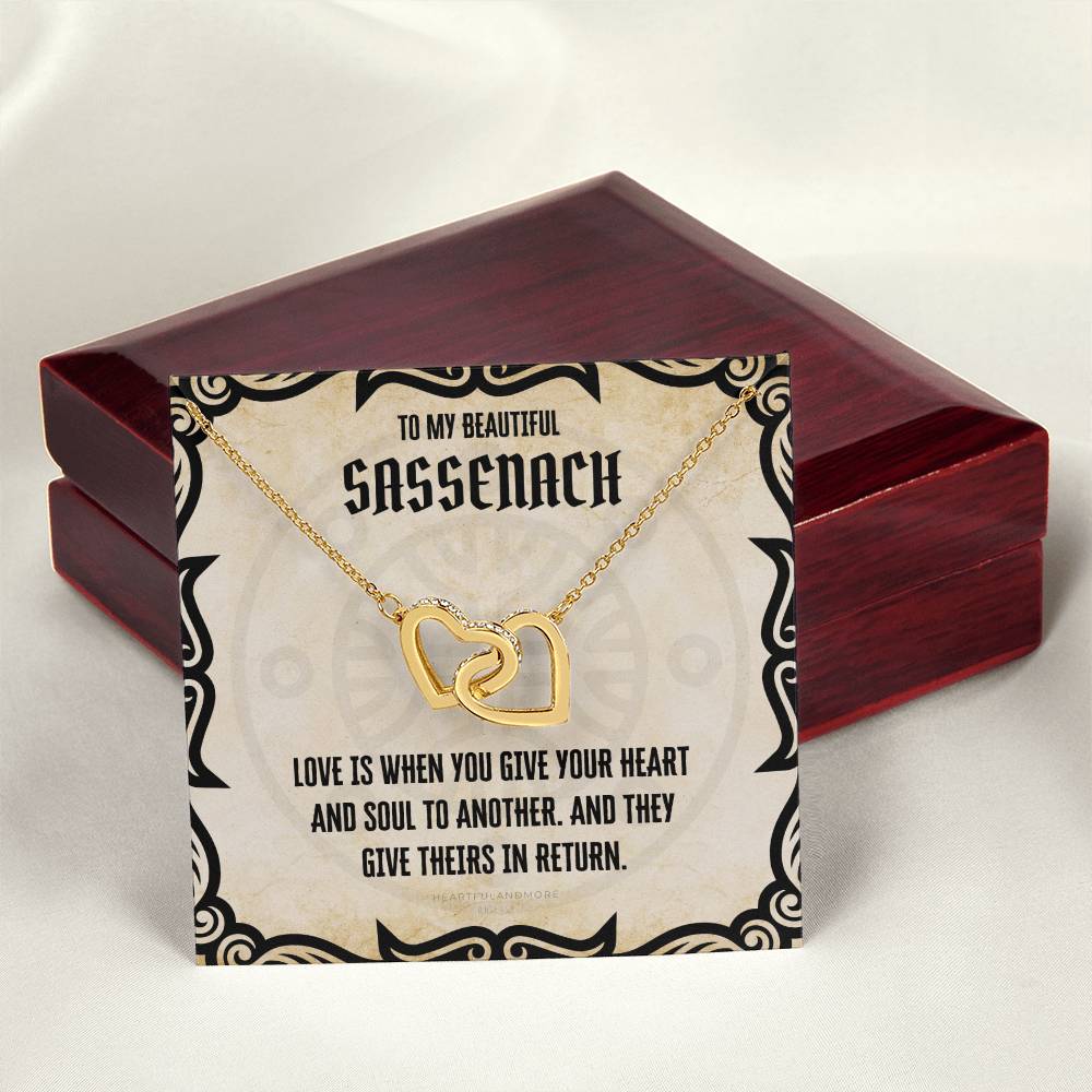 To My Sassenach Outlander Gift Outlander Gift Box Outlander Jewelry Outlander Gift For Wife Outlander Charm Outlander Necklace Interlocking Hearts Necklace