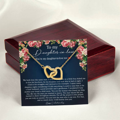 Mother-In-Law To Daughter-In-Law We Both Love The Same Man Interlocking Hearts Necklace