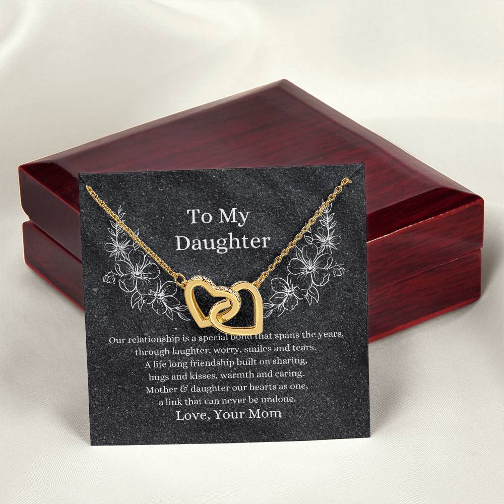 Mother To Daughter Hearts As One Necklace Interlocking Hearts Necklace