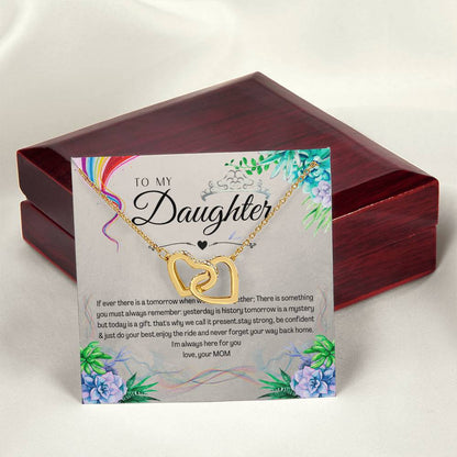 To My Daughter Interlocking Hearts Necklace