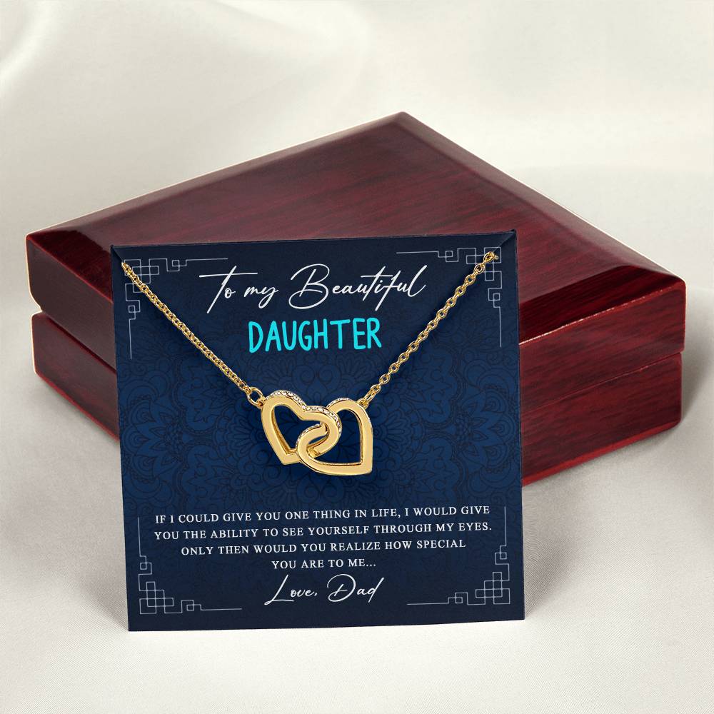 Special Gift For Daughter From Dad Interlocking Hearts Necklace