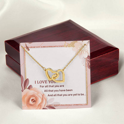 To My Love Interlocking Hearts Necklace Message Card