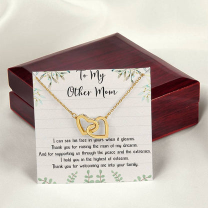 To My Other Mom Interlocking Hearts Necklace Message Card