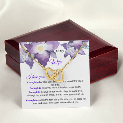 I Love You Enough Necklace Interlocking Hearts Necklace