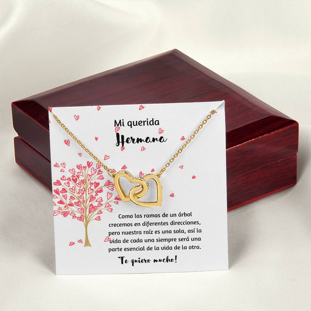 Mi Querida Hermana Como Las Ramas De Un Arbol Crecemos En Diferentes Direcciones Interlocking Hearts Necklace