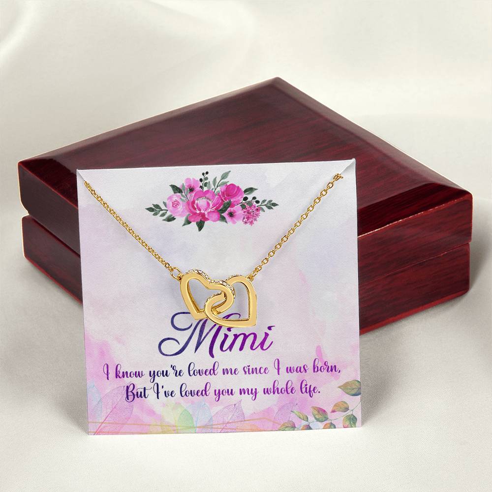 Mimi Interlocking Hearts Necklace Message Card