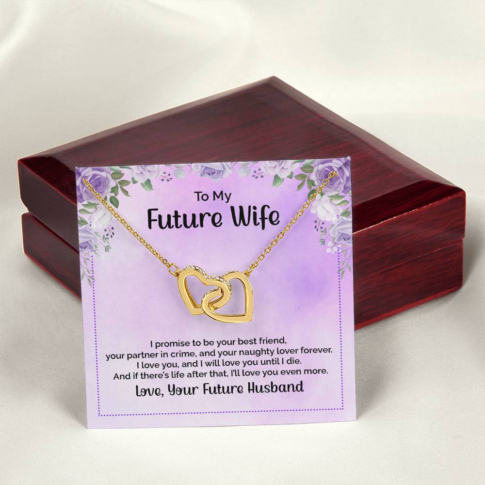 To My Future Wife - I Promise To Be Your Best Friend - Interlocking Hearts Necklace