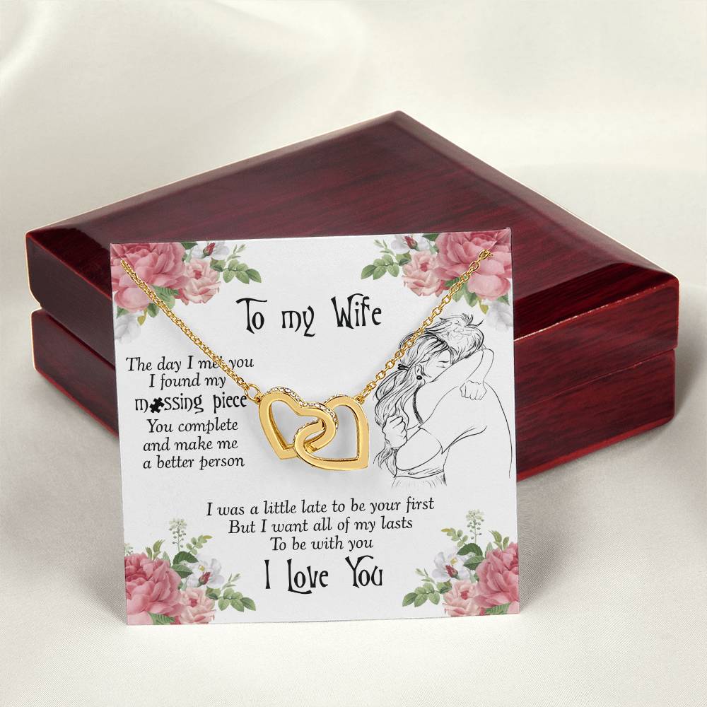 Perfect Gift For Wife Interlocking Hearts Necklace