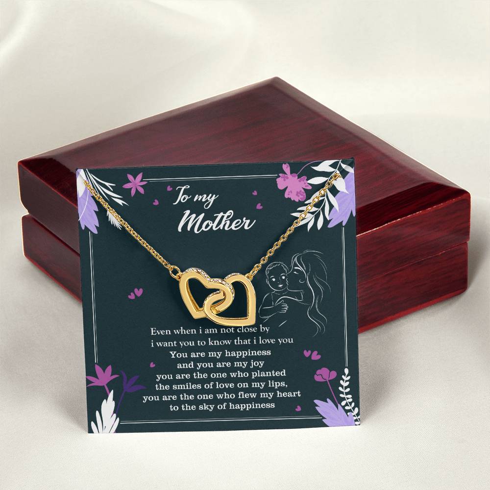 To My Mother - Two Hearts Neckalce Interlocking Hearts Necklace