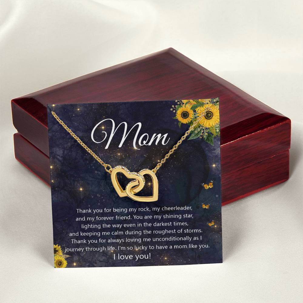 Thank You Mom Interlocking Hearts Necklace