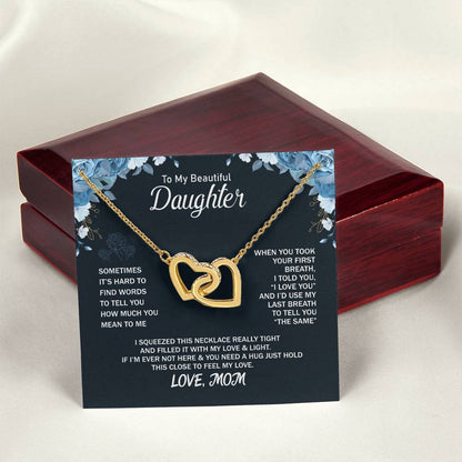 To My Daughter From Mom Interlocking Hearts Necklace Mother To Daughter Gift Birthday Gift To Daughter From Mom Daughter Necklace