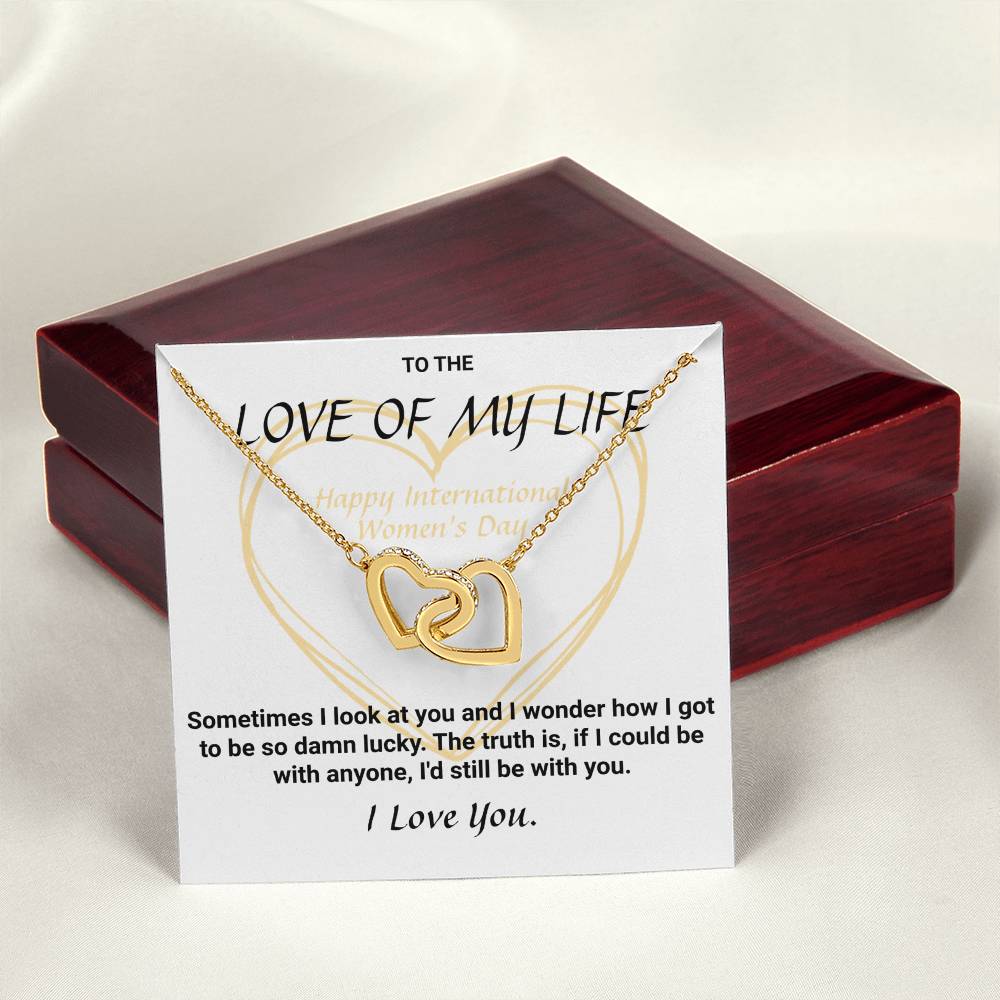 International Women'S Day Connected Hearts Necklace Interlocking Hearts Necklace