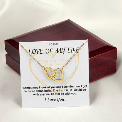 International Women'S Day Connected Hearts Necklace Interlocking Hearts Necklace