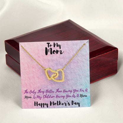 Happy Mothers Day Interlocking Hearts Interlocking Hearts Necklace