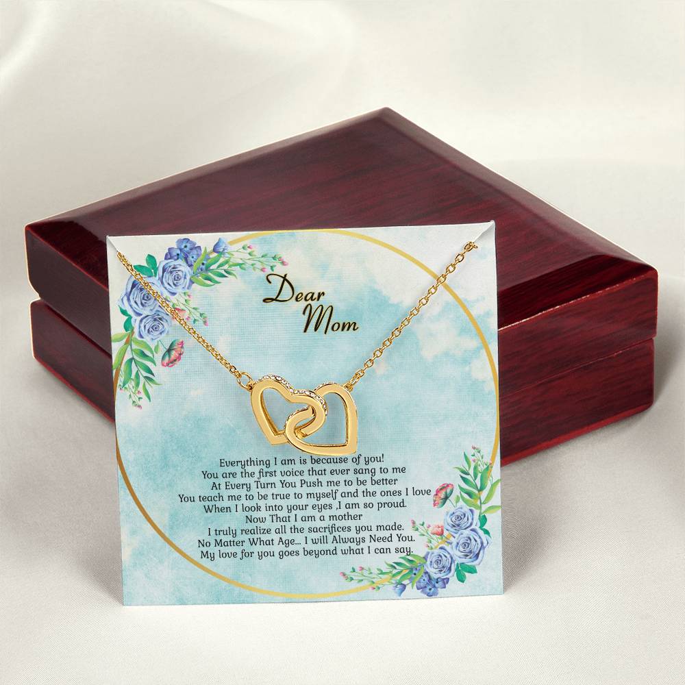 I Will Always Need You Interlocking Hearts Necklace
