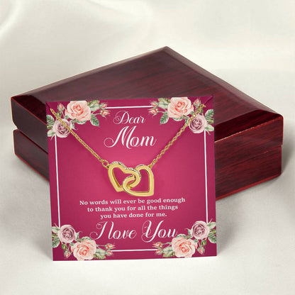Mother'S Day Collection - Gorgeous Shiny Necklace With A Heart-Felt Message Interlocking Hearts Necklace