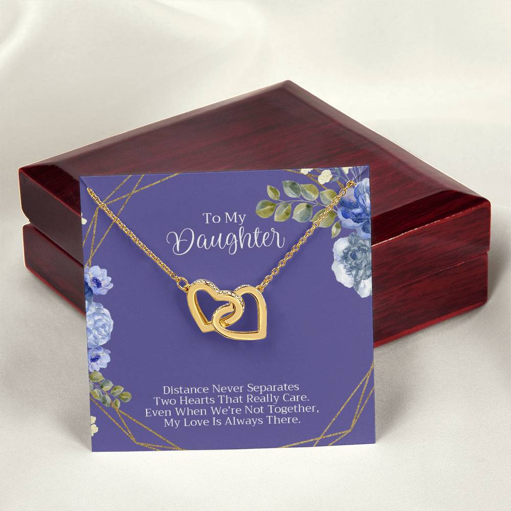 To My Daughter Necklace Interlocking Hearts Necklace