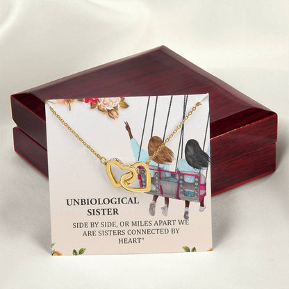 Unbiological Sister Interlocking Hearts Necklace Bff Jewelry Gift Soul Sister Sorority Sister Sister In Law Heart Necklace Gift Best Friends Gift