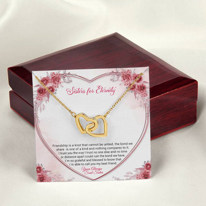 Sisters For Eternity Interlocking Hearts Necklace