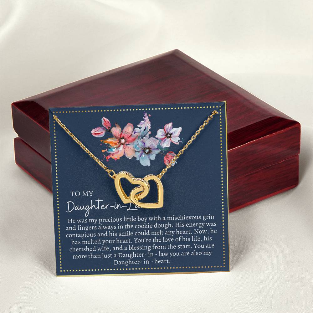Gift For Daughter In Law Interlocking Hearts Necklace