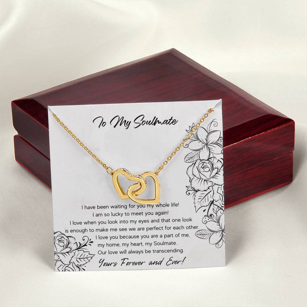 To My Soulmate Interlocking Hearts Necklace