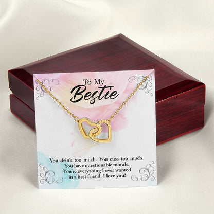 To My Bestie - I Ever Wanted - Interlocking Hearts Necklace