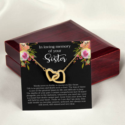 Loving Memory Sister Necklace Interlocking Hearts Necklace