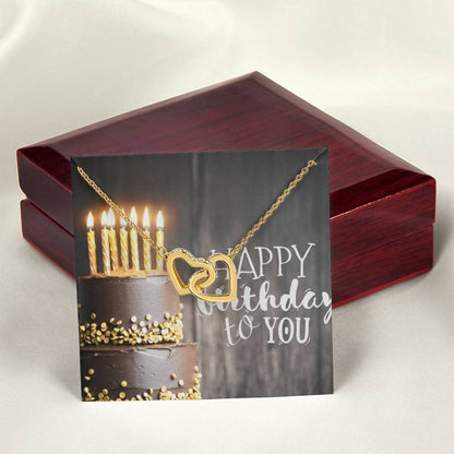 Happy Birthday Interlocking Hearts Necklace