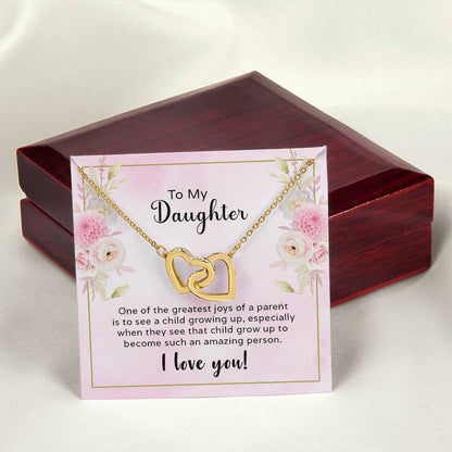 Greatest Joy Of A Parent Heart Necklace Interlocking Hearts Necklace