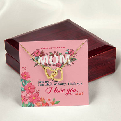 Happy Mother'S Day Gift - Thank You & Love You- The Interlocking Heart Necklace Interlocking Hearts Necklace