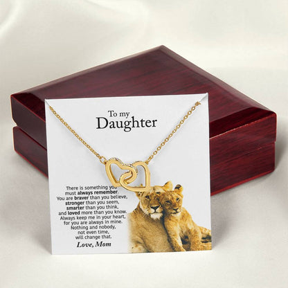 To My Daughter From Mom - Interlocking Hearts Necklace - Always Remember