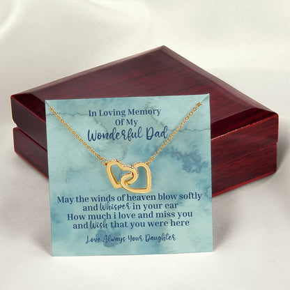 My Wonderful Dad - Interlocking Hearts Necklace - Love Daughter