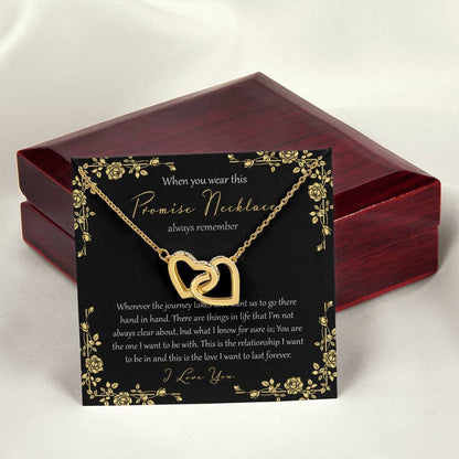 Wherever This Journey Takes Us - Black Interlocking Hearts Necklace