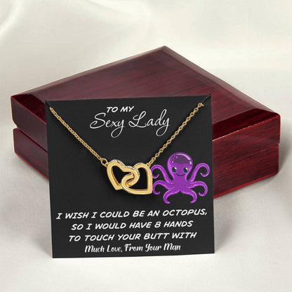 To My Sexy Lady - I Wish I Had 8 Hands - Love Necklace Interlocking Hearts Necklace
