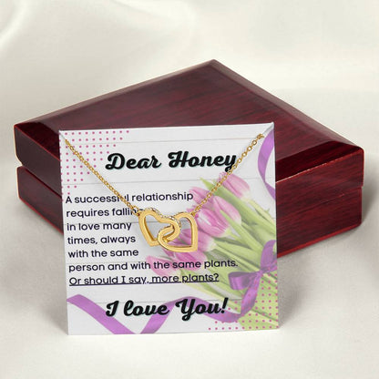 Anniversary Gift For Wife Forever Partner Household Plant Lover Interlocking Hearts Necklace