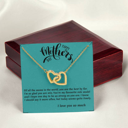 Of All Of The Moms- Interlocked Interlocking Hearts Necklace