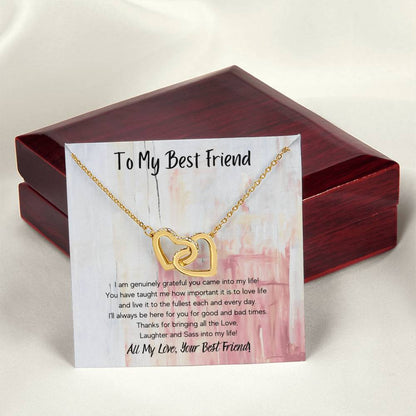 To My Best Friend Interlocking Hearts Necklace