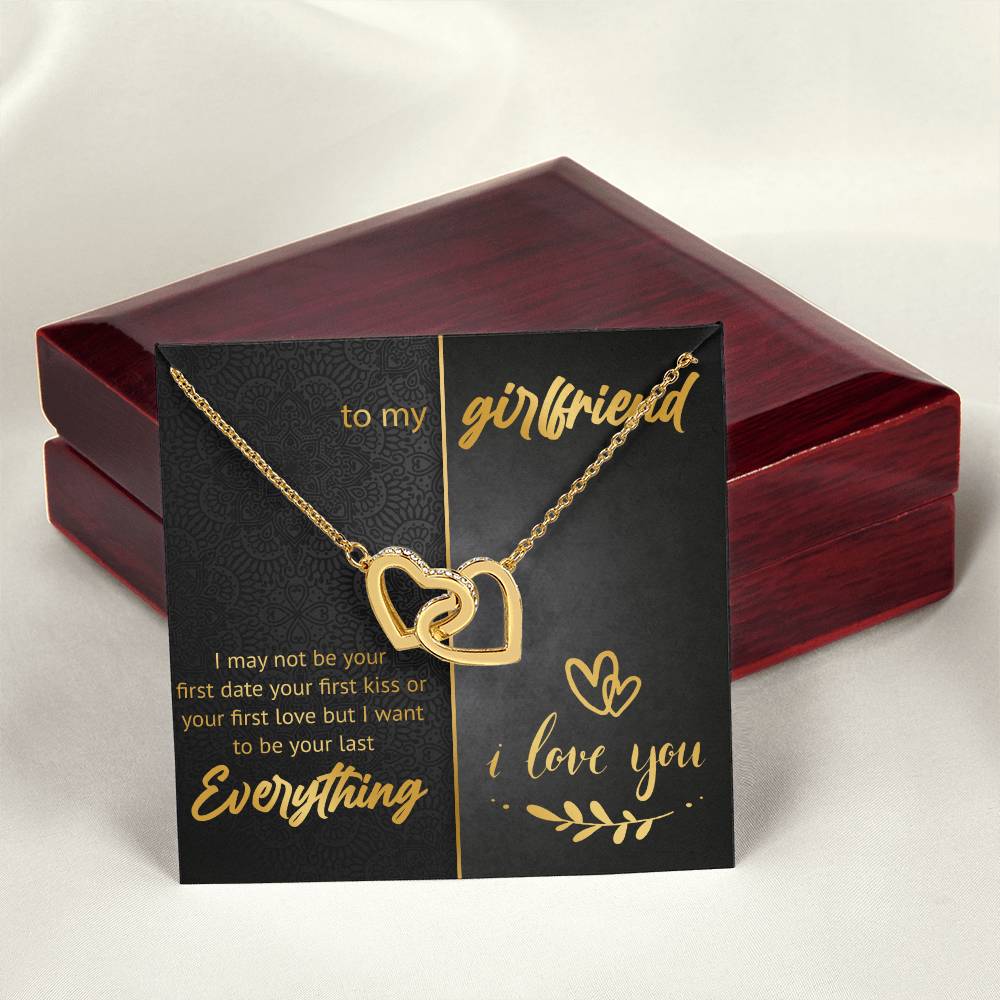 To My Girlfriend - Two Hearts Interlocking Hearts Necklace