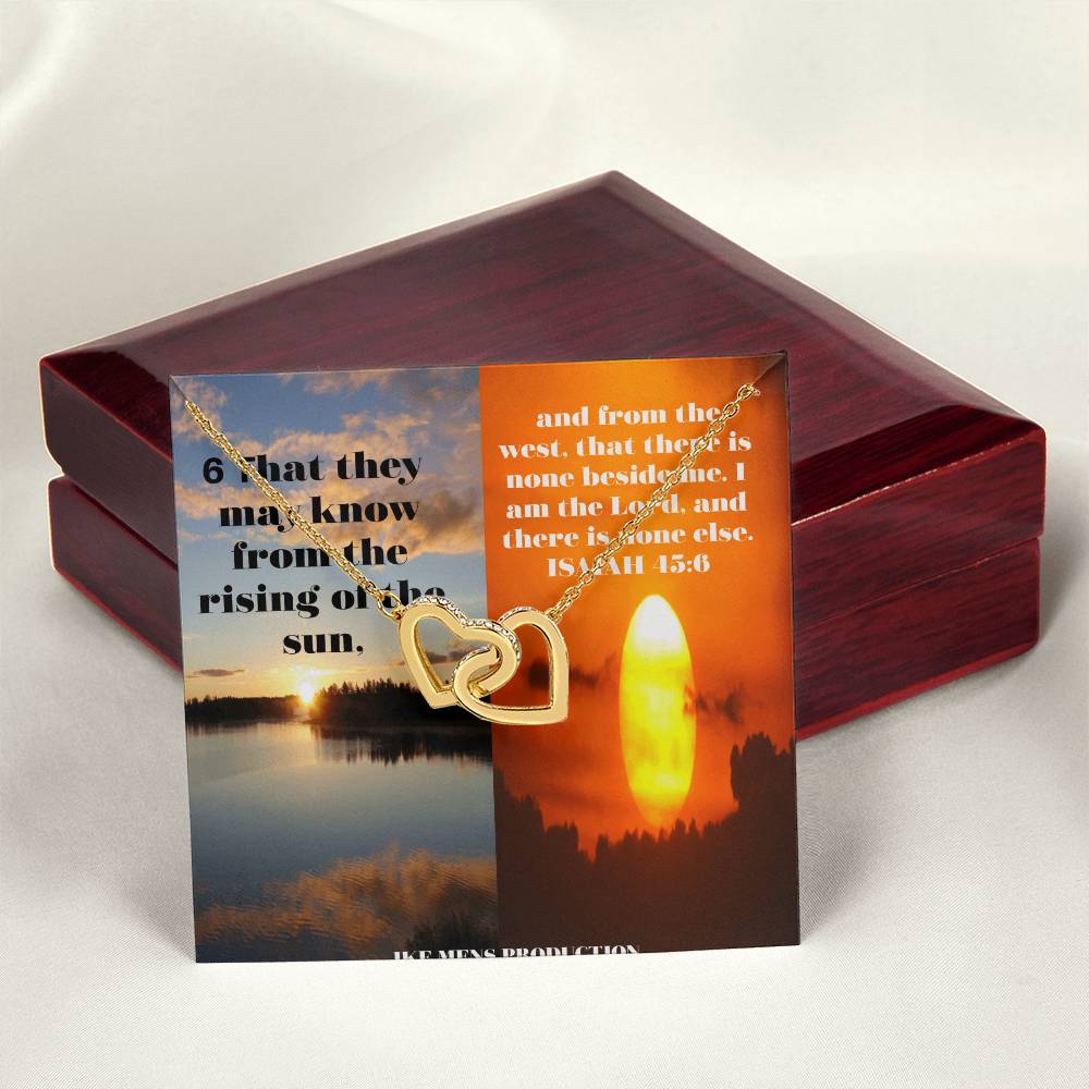 Ike Mens Collage Scripture Jewelry Interlocking Hearts Necklace