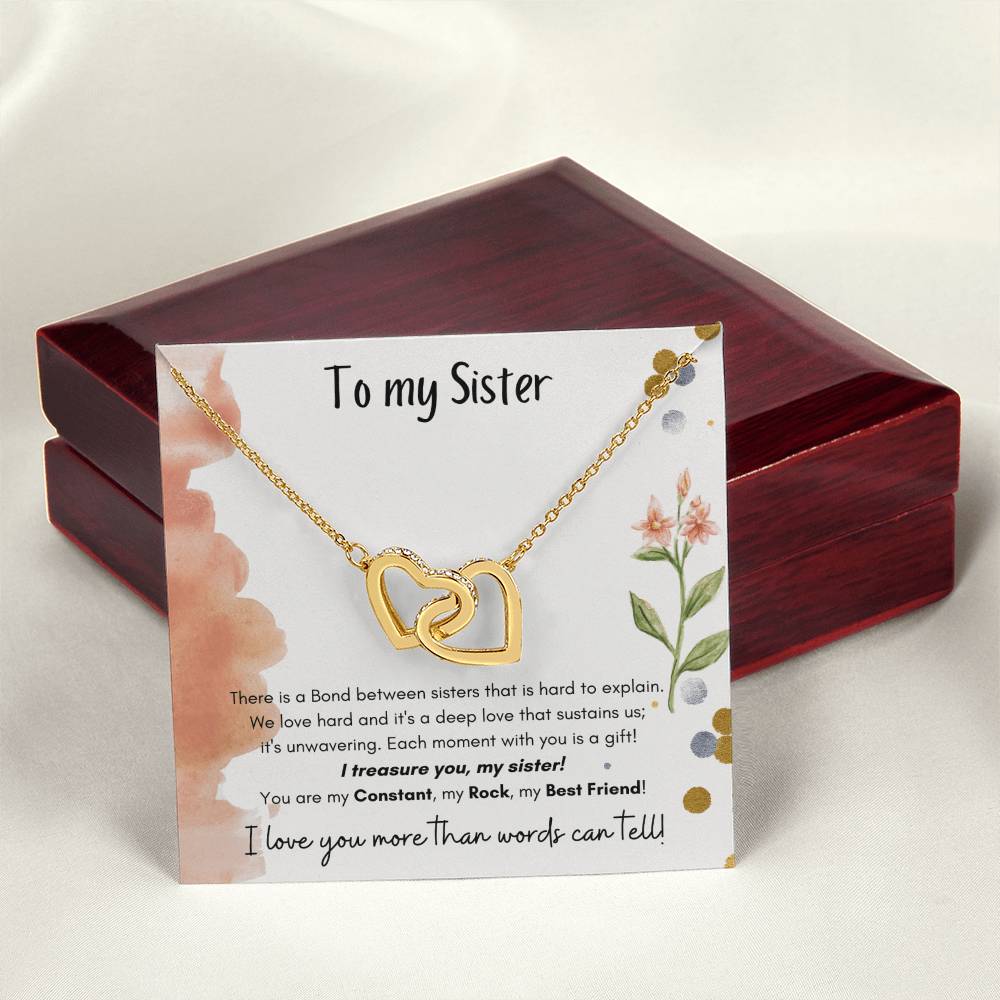 To My Sister Interlocking Hearts Necklace