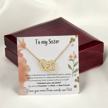 To My Sister Interlocking Hearts Necklace