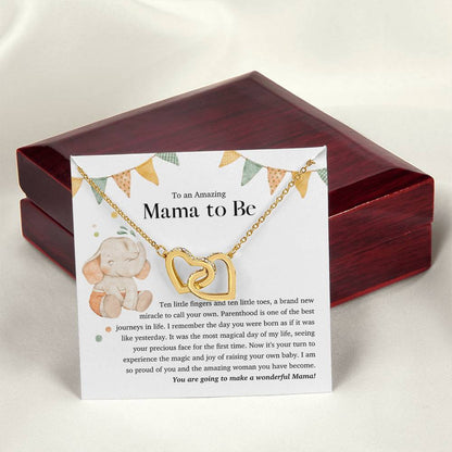 To An Amazing Mama To Be - Interlocking Heart Necklace Interlocking Hearts Necklace