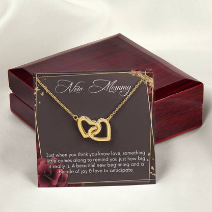 New Mommy Necklace New Mom Interlocking Hearts Necklace New Mom Necklace Personalized Pregnancynecklacemama To Be Necklacenew Mother